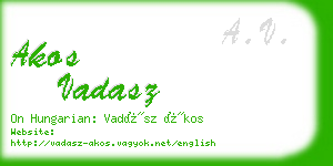 akos vadasz business card